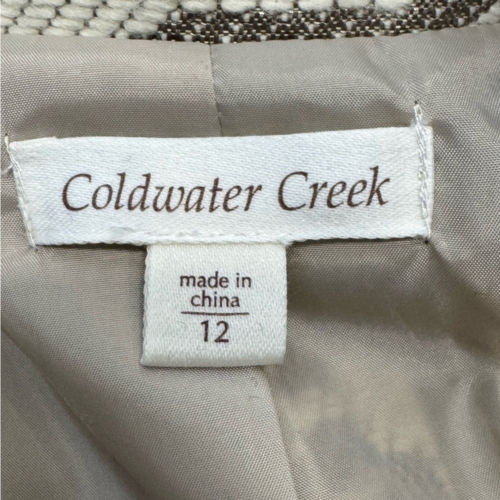 Coldwater Creek Shimmer Jacquard Jacket Blazer Gold Metallic Formal Size 12 - Picture 8 of 9